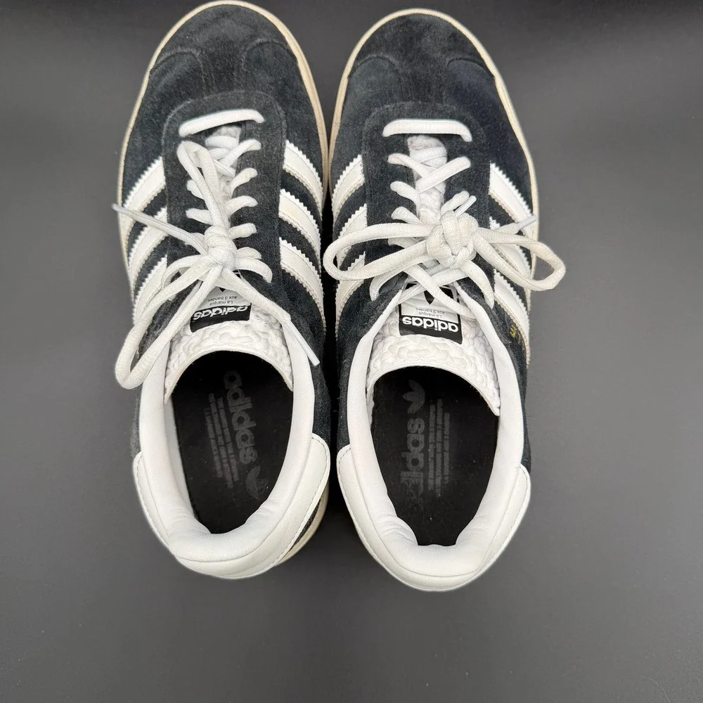 Adidas Gazelle Womens 9 Bold Platform Sneakers Core Black White